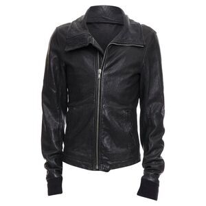 Rick Owens Lambskin Leather Olmar Mirta Zip Motorcycle Jacket
